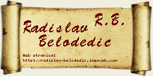 Radislav Belodedić vizit kartica